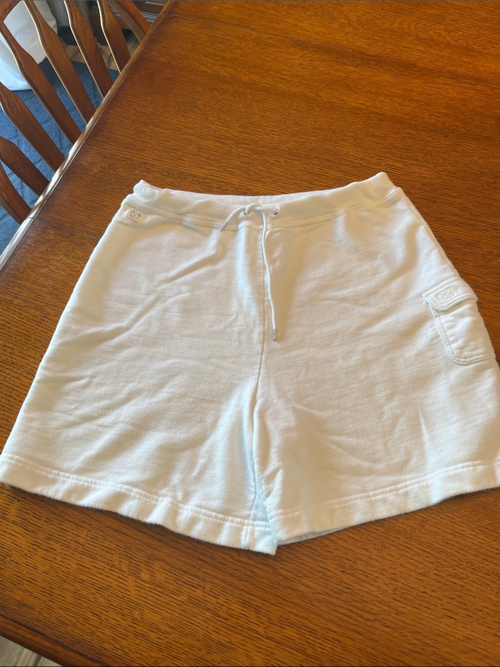LAUREN JEANS CO Ralph Lauren Women’s White Drawstring Fleece Shorts, size M